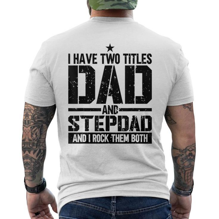 Mens Fathers Day For Step Dad Birthday Vintage Men's T-shirt Back Print