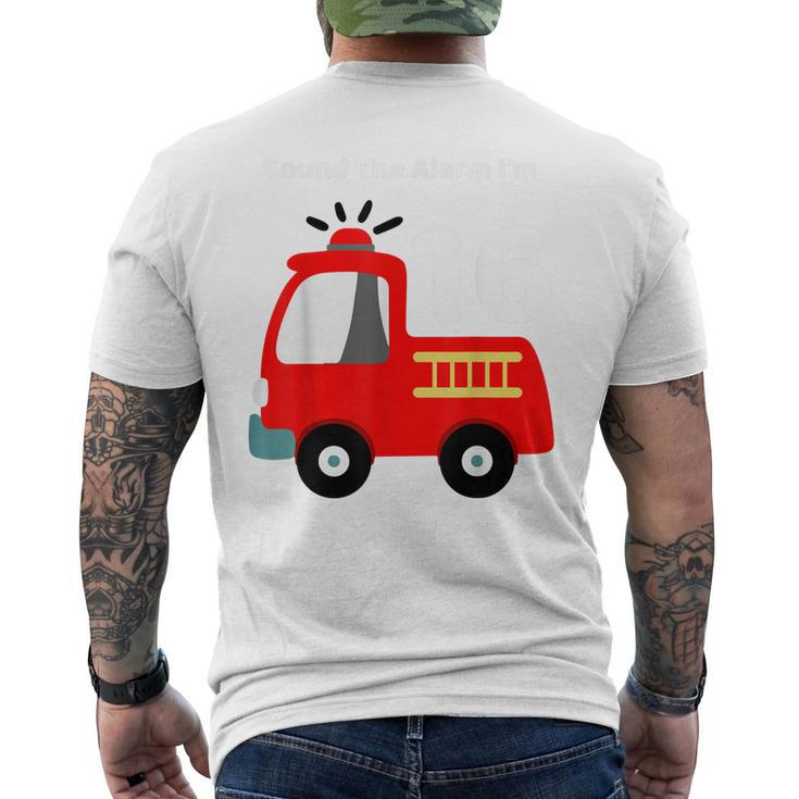 Fire Fighter Truck 16 Year Old Birthday 16Th Bday Men's T-shirt Back Print