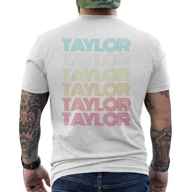 First Name Taylor Girl Retro Personalized Groovy 80S Vintage Men's Back Print T-shirt