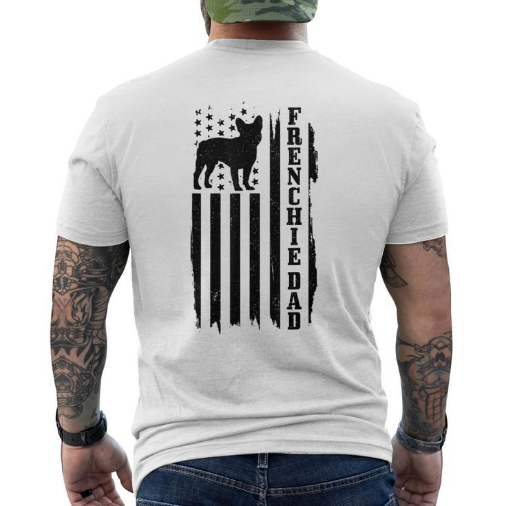 Mens Frenchie Dad Vintage American Flag Patriotic French Bulldog Men's T-shirt Back Print