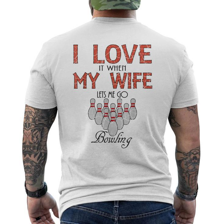 Funny Bowling  Gift For Husband Father Bowler Gift For Mens Mens Back Print T-shirt