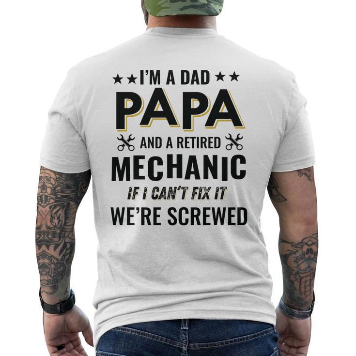 Funny Retired Auto Mechanic Papa Mens Gift For Mens Mens Back Print T-shirt