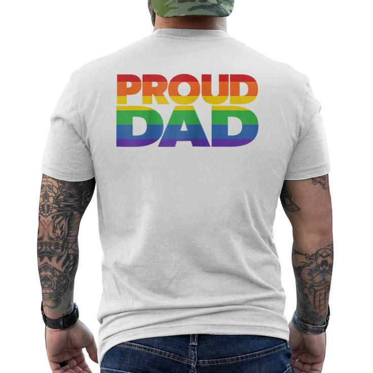 Gay Pride Shirt Proud Dad Lgbt Parent T-Shirt Fathers Day Men's Back Print T-shirt