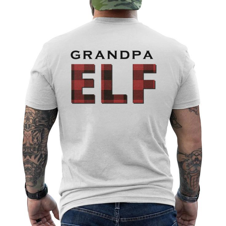 Grandpa Elf Red Buffalo Plaid Christmas For Him Men's Back Print T-shirt