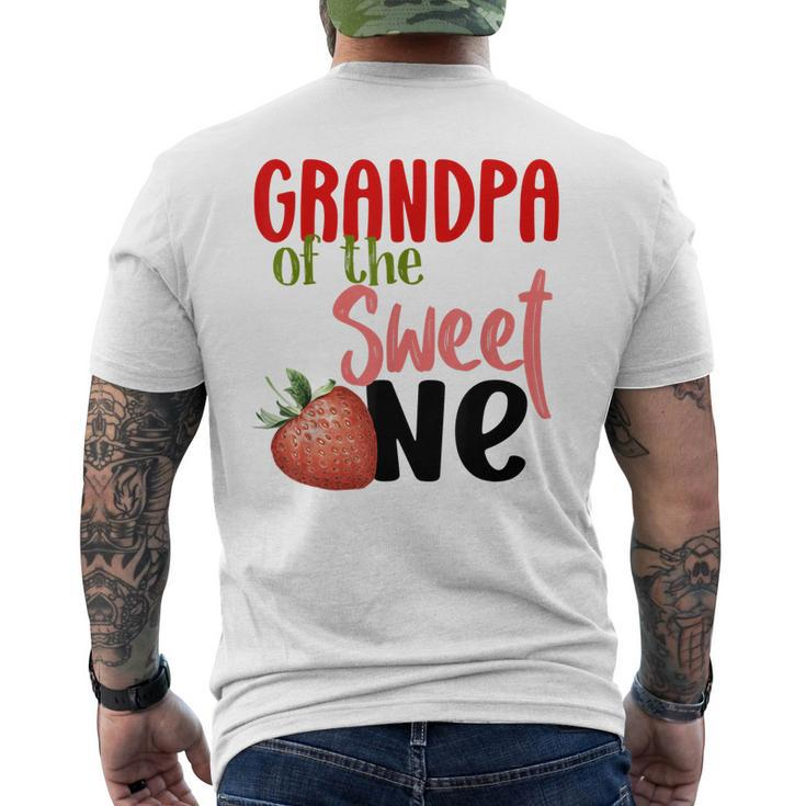 Grandpa The Sweet One Strawberry Birthday Family Party Men's Back Print T-shirt