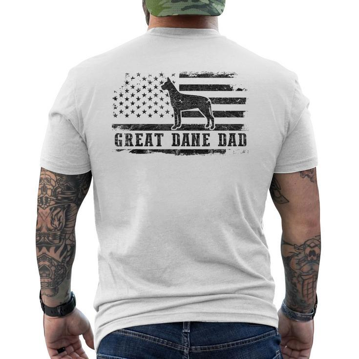 Great Dane Dad Distressed American Flag Patriotic Dog Men's Back Print T-shirt
