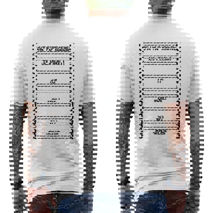 Hair Length Check Measurement Backprint Back Men's Back Print T-shirt