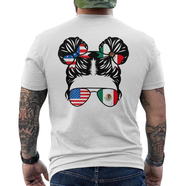 Half American Half Mexican Girl Usa Mexico Flag Patriot Men's Back