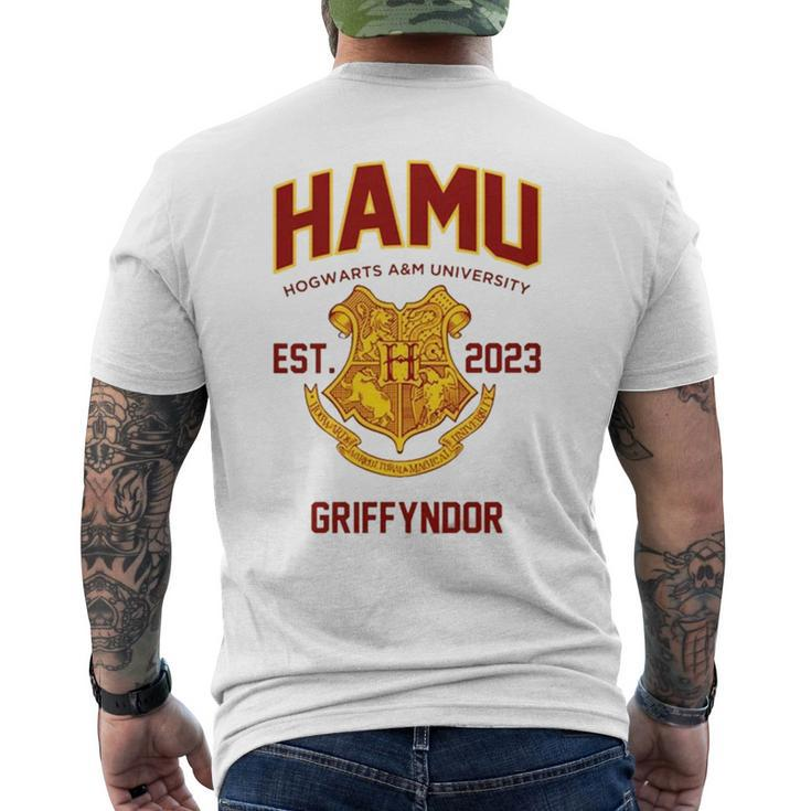 Hamu Hogwarts A&AmpM University Griffyndor Est Men's Back Print T-shirt