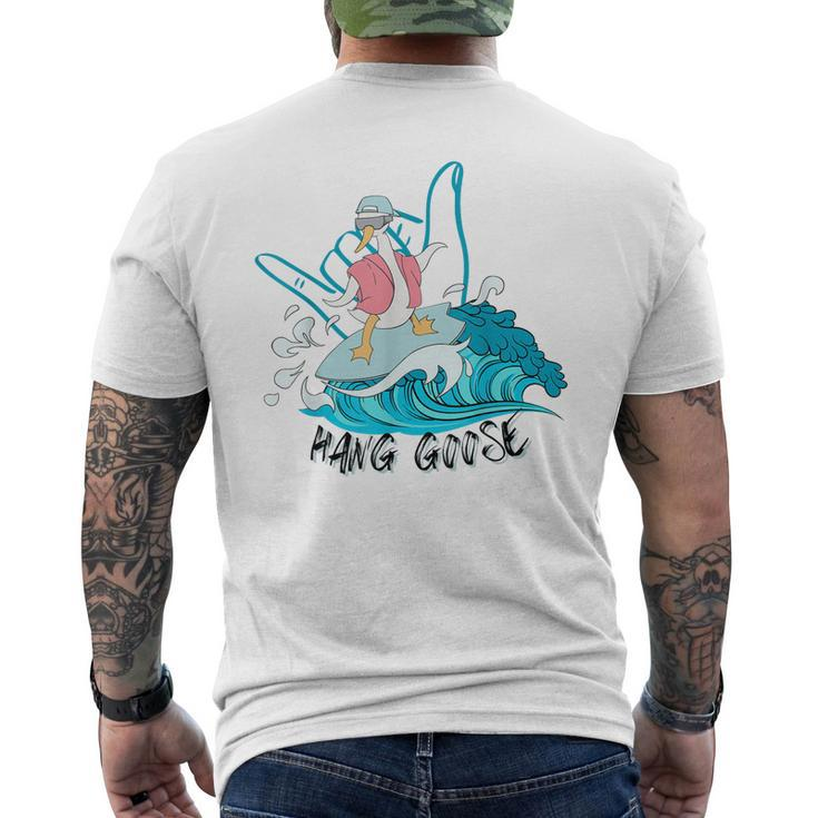 Hang Goose Silly Goose Surfing Farm Animal Men's Back Print T-shirt