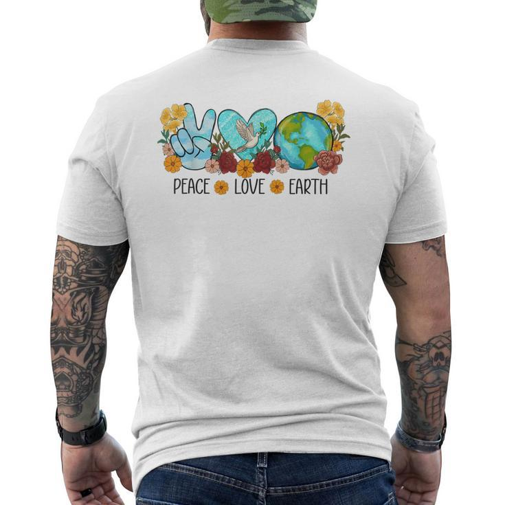 Happy Earth Day 2023 For Men Kids Teachers Peace Love Earth Men's Back Print T-shirt