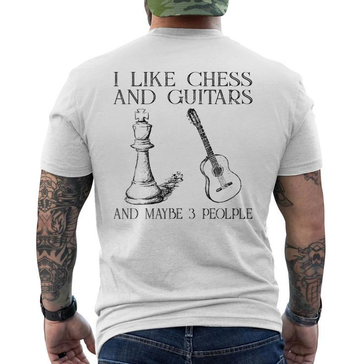 I Like Chess And Guitars And Maybe 3 People Men's Crewneck Short Sleeve Back Print T-shirt