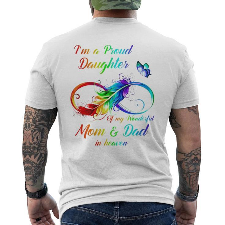 I’M A Proud Daughter Of My Wonderful Mom And Dad In Heaven Men's Back Print T-shirt