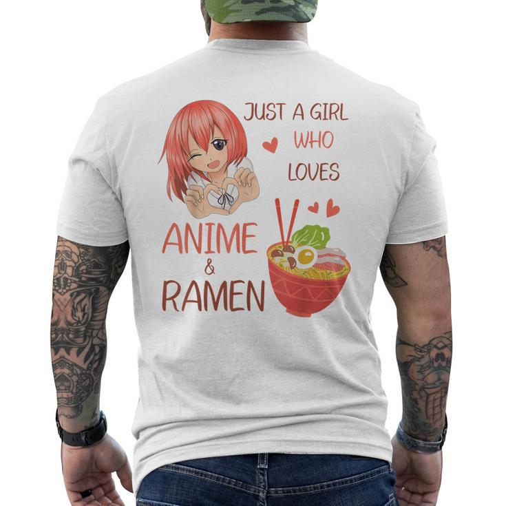 Just A Girl Who Loves Anime And Ramen Japan Anime Girl Men's Back Print T-shirt