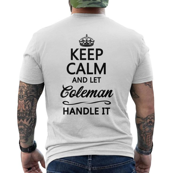 Keep Calm And Let Coleman Handle It Name - Men's T-shirt Back Print