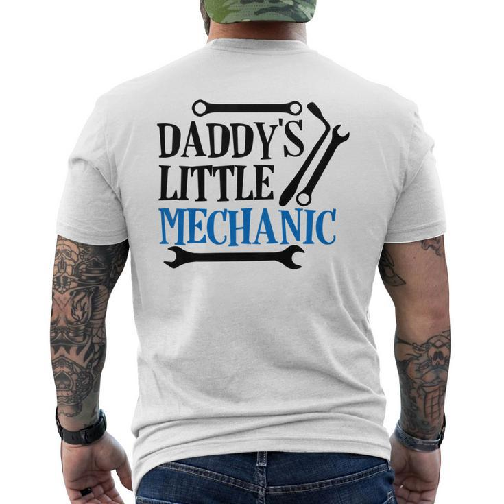 Kids Daddys Little Mechanic Son Gift Mechanic Baby Boy Outfit Mens Back Print T-shirt