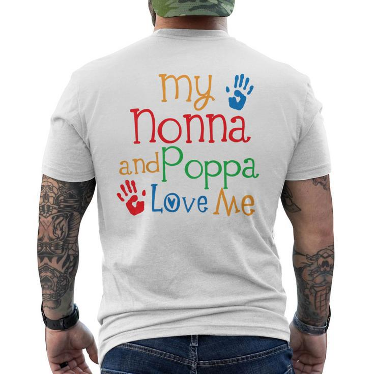 Kids Nonna And Poppa Love Me Mens Back Print T-shirt