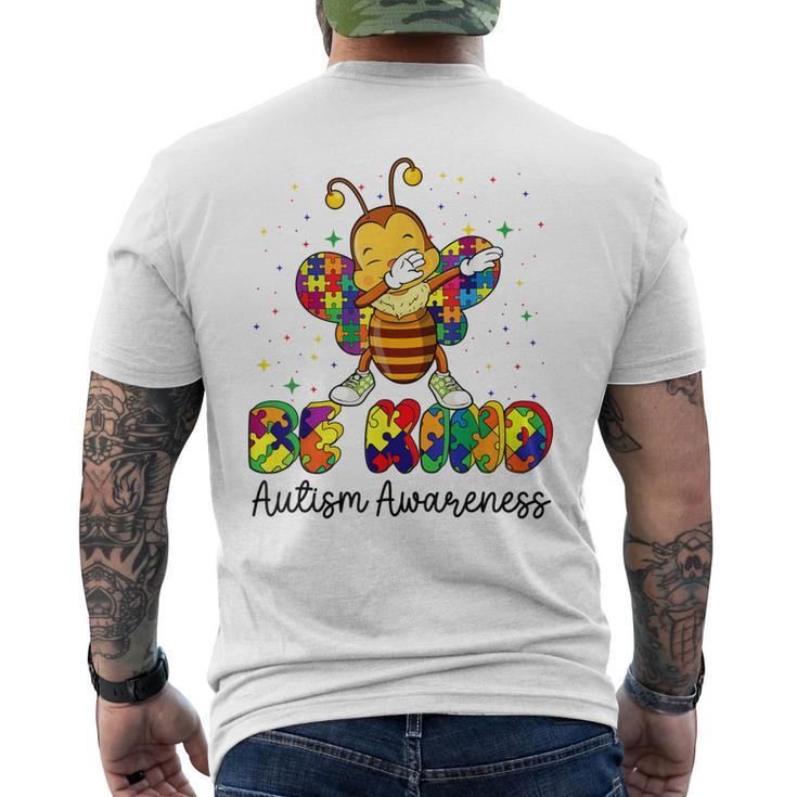 Be Kind Autism Awareness Puzzle Bee Dabbing Support Kids Men's Back Print T-shirt