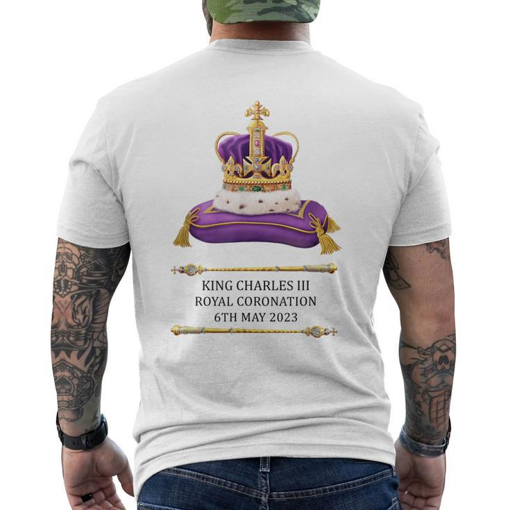King Charles Iii Coronation 2023 British Souvenir Men's Back Print T-shirt
