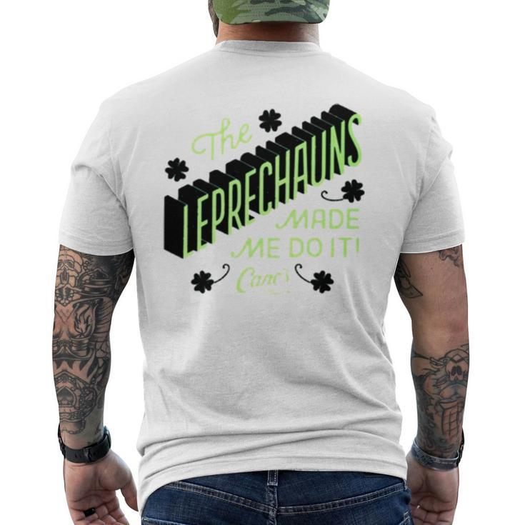 The Leprechauns Made Me Do It Raising Canes Chicken Fingers Men's Back Print T-shirt