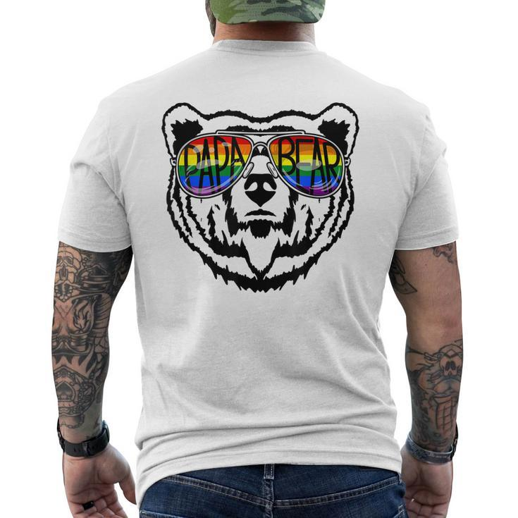 Lgbt Daddy Papa Bear Gay Pride Proud Dad Fathers Day Men's Back Print T-shirt