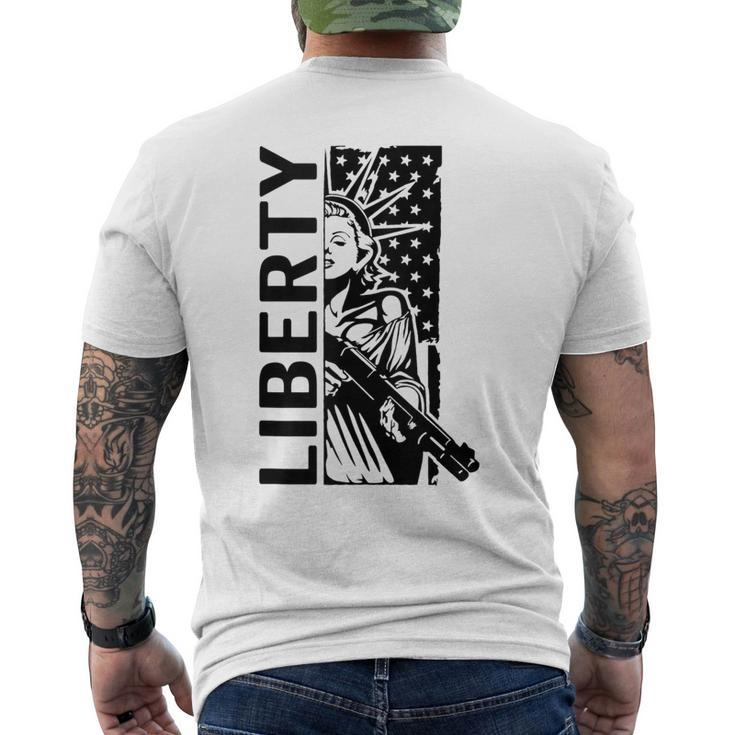 Liberty Lady Statue Shotgun Usa Pro Gun 2Nd Amendment Men's T-shirt Back Print