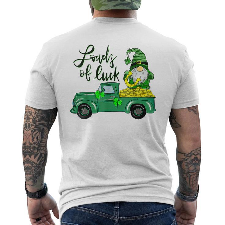 Loads Of Luck Truck Gnome St Patricks Day Shamrock Clover Men's T-shirt Back Print
