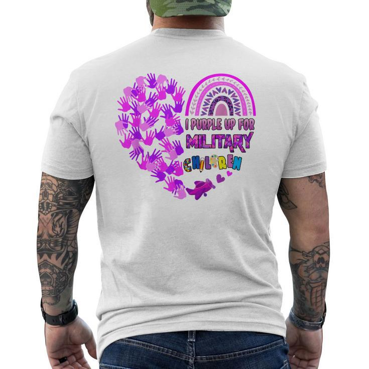 Love Heart Purple Up Military Child Month Military Kids Gift Mens Back Print T-shirt