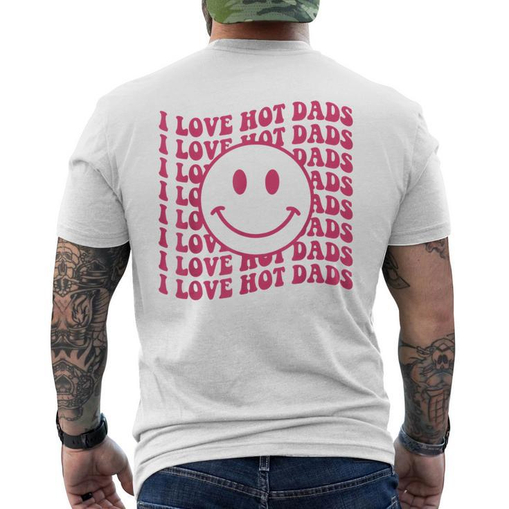 I Love Hot Dads Retro Red Heart Love Dads Men's T-shirt Back Print