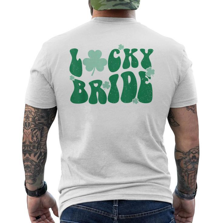Lucky Bride Shamrock St Patricks Day Bachelorette Party Men's Back Print T-shirt