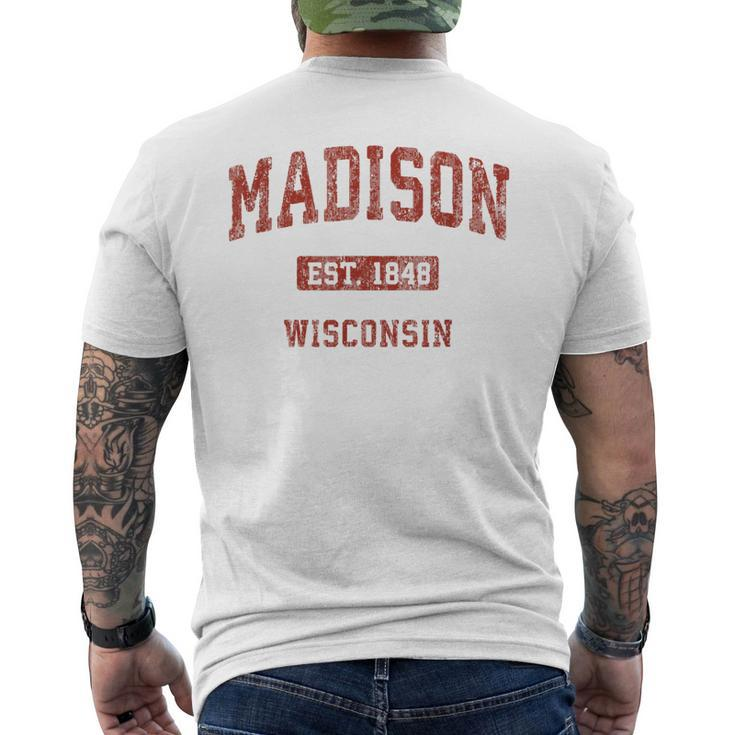 Madison Wisconsin Wi Vintage Athletic Sports Men's Back Print T-shirt