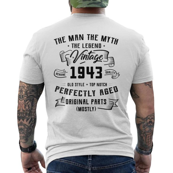 Man Myth Legend 1943 80Th Birthday For 80 Years Old Men's Back Print T-shirt