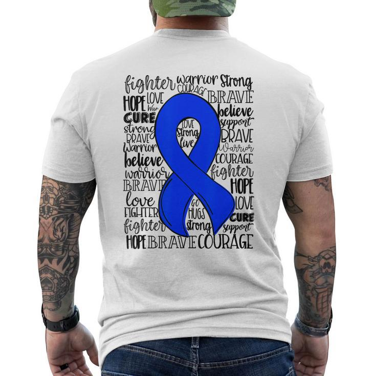 MeCfs Chronic Fatigue Syndrome Blue Ribbon Hope Love Cure Men's Back Print T-shirt
