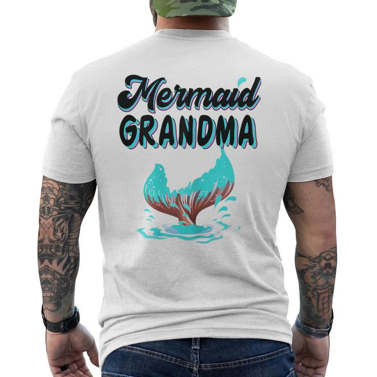 Mermaid Grandma Party Outfit Dad Mama Girl Mermaid Mom Men's Back Print T-shirt