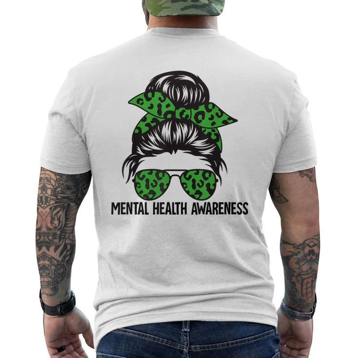Messy Bun Mental Health Awareness Mental Health Matters  Mens Back Print T-shirt