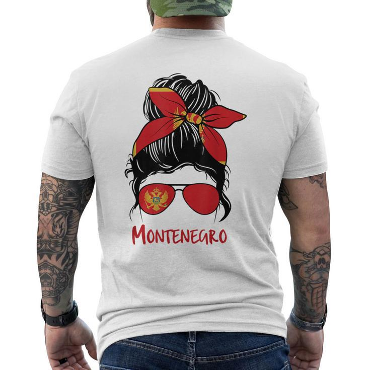 Montenegro Girl Montenegrin Girl Montenegro Woman Flag Men's Back Print T-shirt