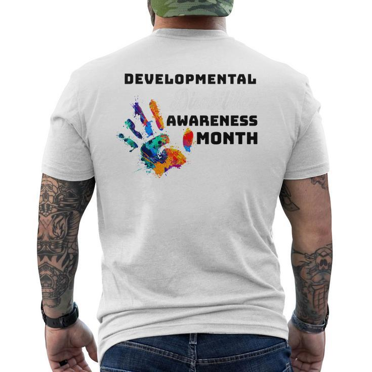 National Developmental Disabilities Awareness Month 2023 Men's Back Print T-shirt