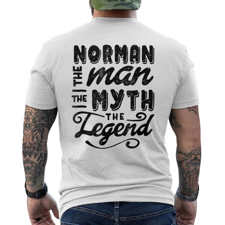 Norman The Man Myth Legend  Gift Ideas Men Name Gift For Mens Mens Back Print T-shirt