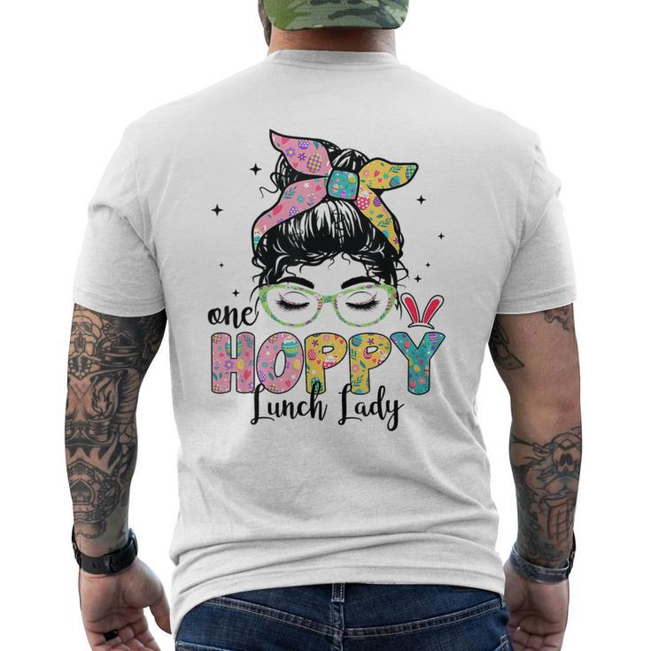 One Hoppy Lunch Lady Messy Bun Easter Day Women Men's Back Print T-shirt