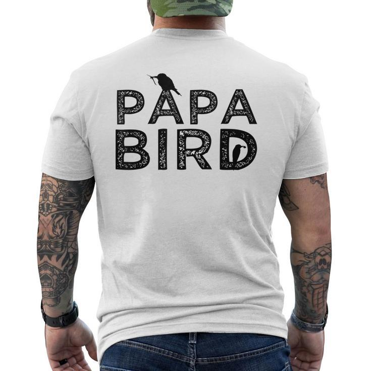 Papa Bird Father Day Dad Birds Quote Saying Men's Back Print T-shirt