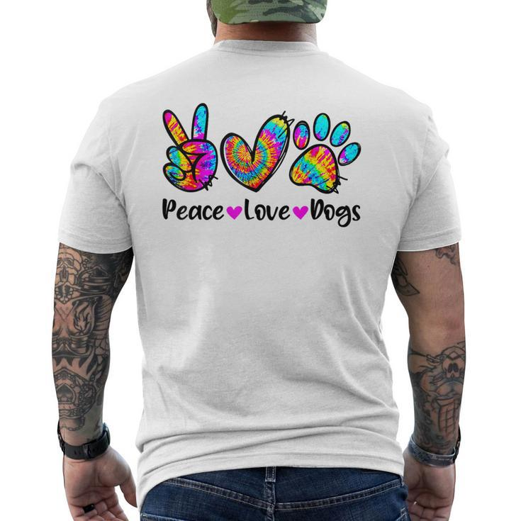 Peace Love Dogs Tie Dye Dog Paw Dog Mom Cute Men's Back Print T-shirt