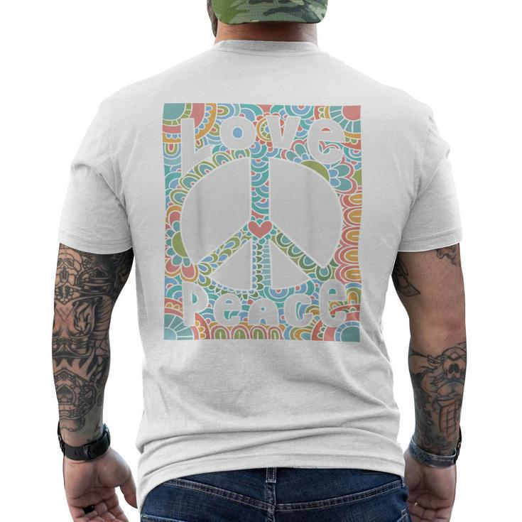 Peace Sign Love T 60S 70S Tie Dye Hippie Costume Men's Back Print T-shirt