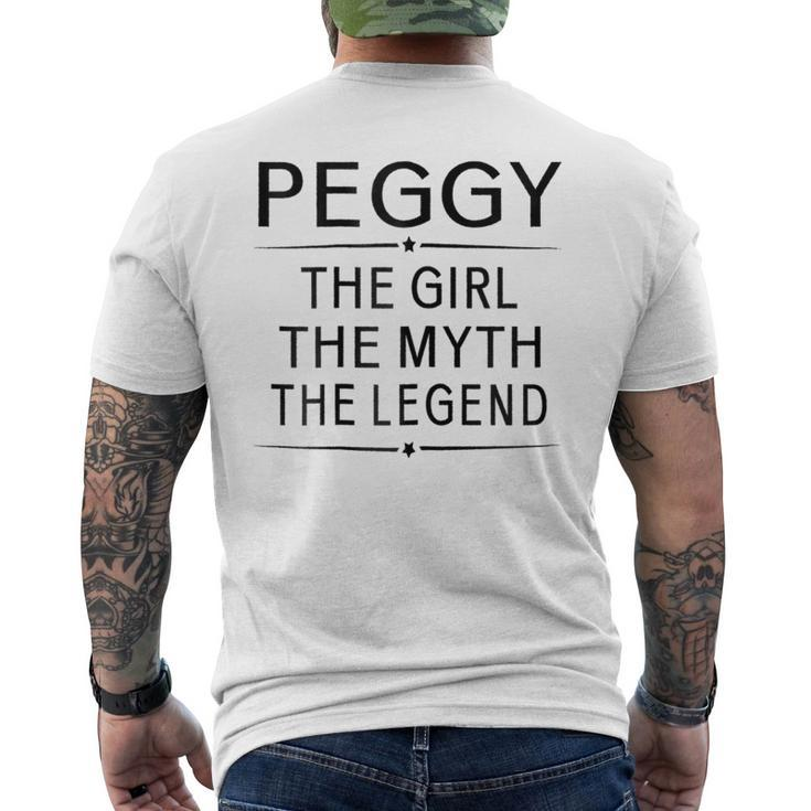 Peggy The Girl The Myth Legend Name Mens Back Print T-shirt