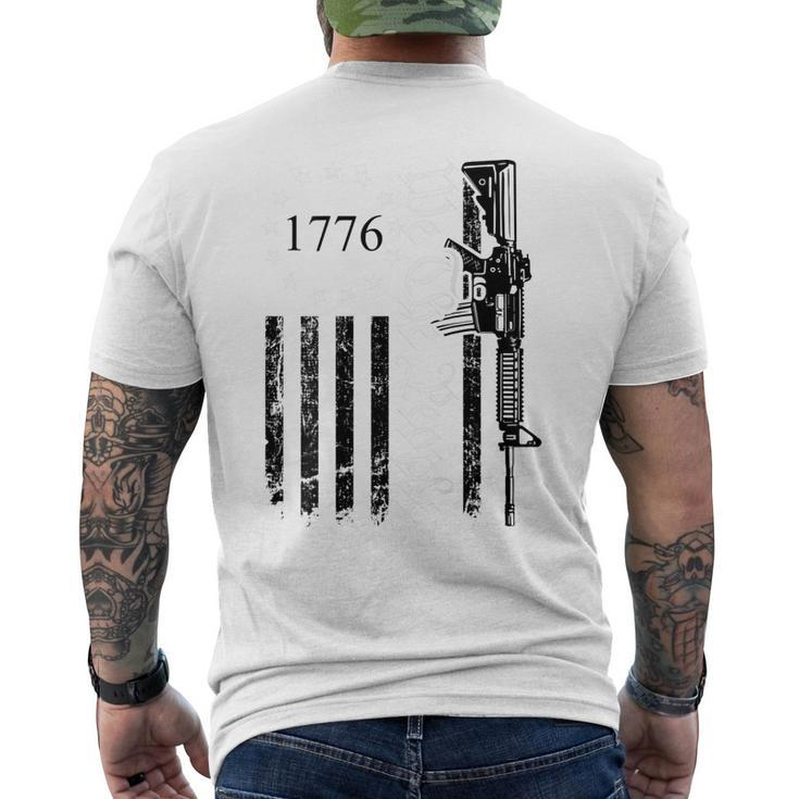 We The People - Gun Rights Ar15 Pro Guns Usa Flag On Back Men's T-shirt Back Print