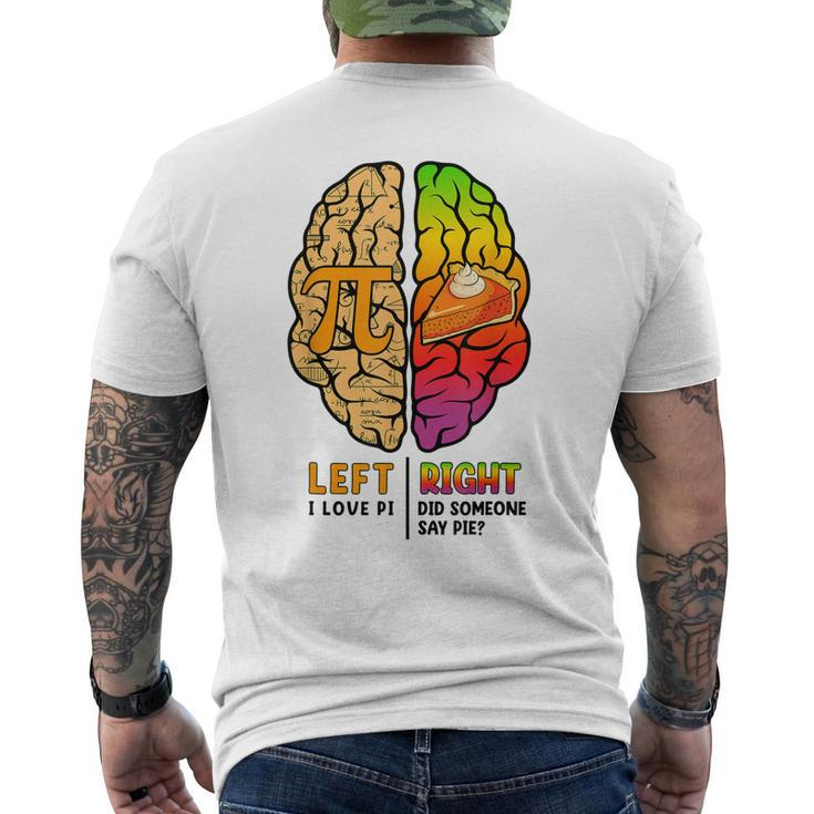 Pi Day Left Vs Right Brain Pie Math Geek Men's T-shirt Back Print