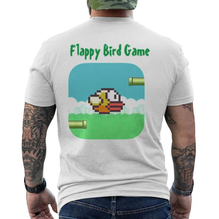 Pixel Art Flappy Bird Game Men's Back Print T-shirt