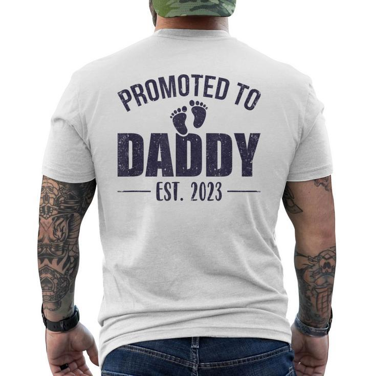 Promoted To Daddy Est 2023 For Dad New Baby Mens Back Print T-shirt
