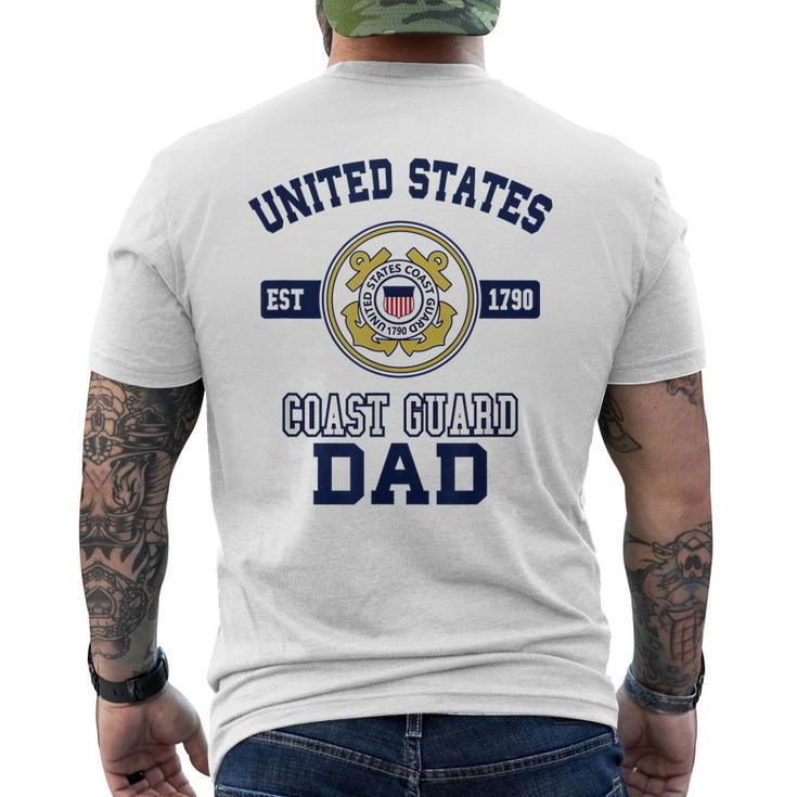 Mens Proud Us Coast Guard Dad Military Pride T Men's T-shirt Back Print