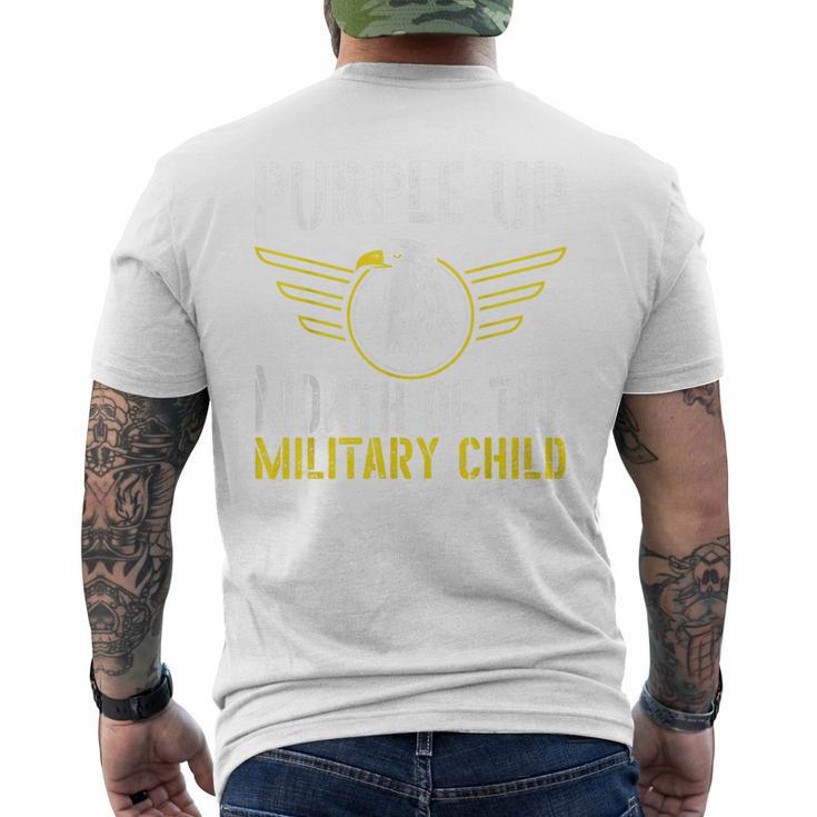 Purple Up Month Of The Military Child Veteran Soldier Men's T-shirt Back Print