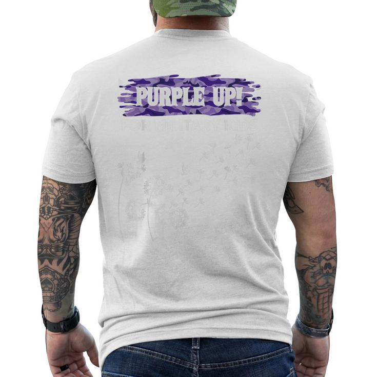Purple Up For Military Kids Month Military Army Soldier Kids Mens Back Print T-shirt